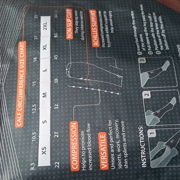 New Calf Compression Sleeves Unisex Large White - Picture 3 of 4